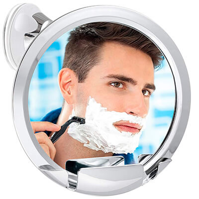 Fogless Shower Mirror with Built-In Razor