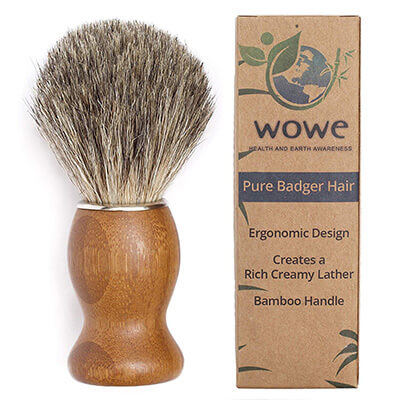 Pure Badger Hair Shaving Brush with Natural Bamboo Handle